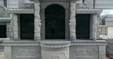 青岛 芝麻灰高档墓碑，土墓，可定制