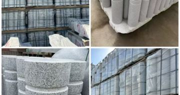 青岛 芝麻白花岗岩挡车柱、隔离柱多少钱