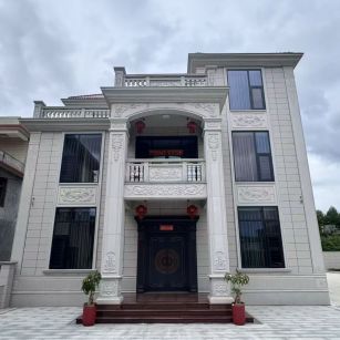 青岛 芝麻白石材别墅干挂案例展示