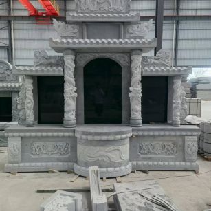 青岛 芝麻灰高档墓碑，土墓，可定制