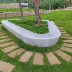 青岛 芝麻白光面整石坐凳