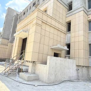 青岛 黄金麻干挂，工地实拍