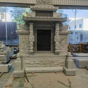 青岛 芝麻灰高档墓碑、土墓，一套也支持定做