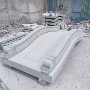 青岛 芝麻灰花岗岩园林景观 小石桥