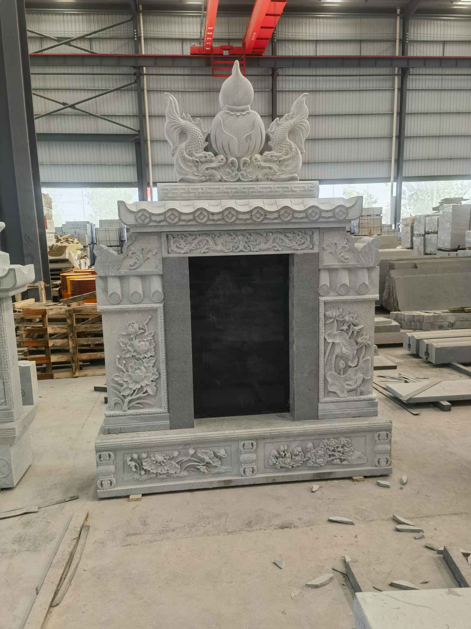 青岛 芝麻灰高档墓碑、土墓，一套也支持定做