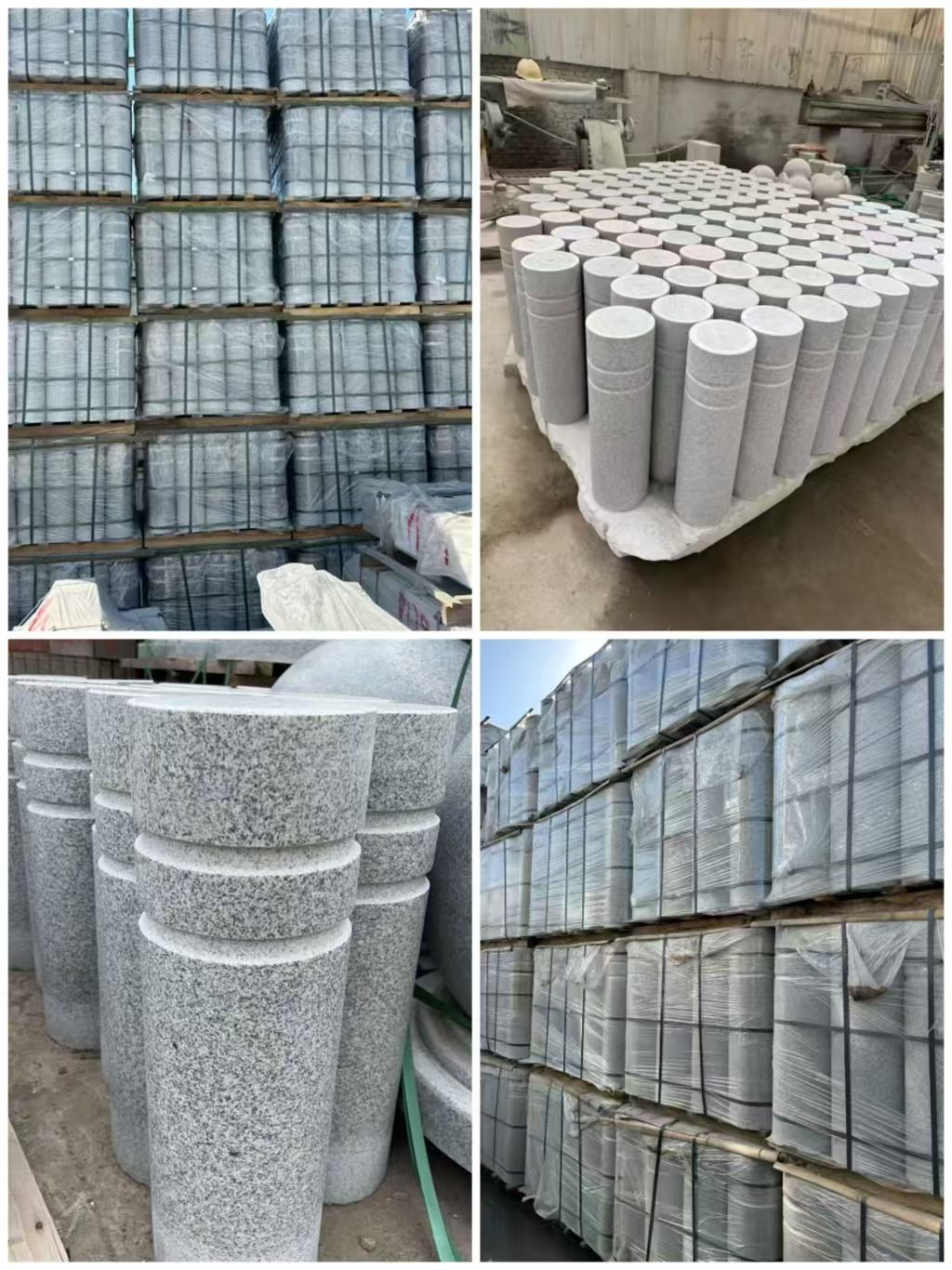 青岛 芝麻白花岗岩挡车柱、隔离柱多少钱