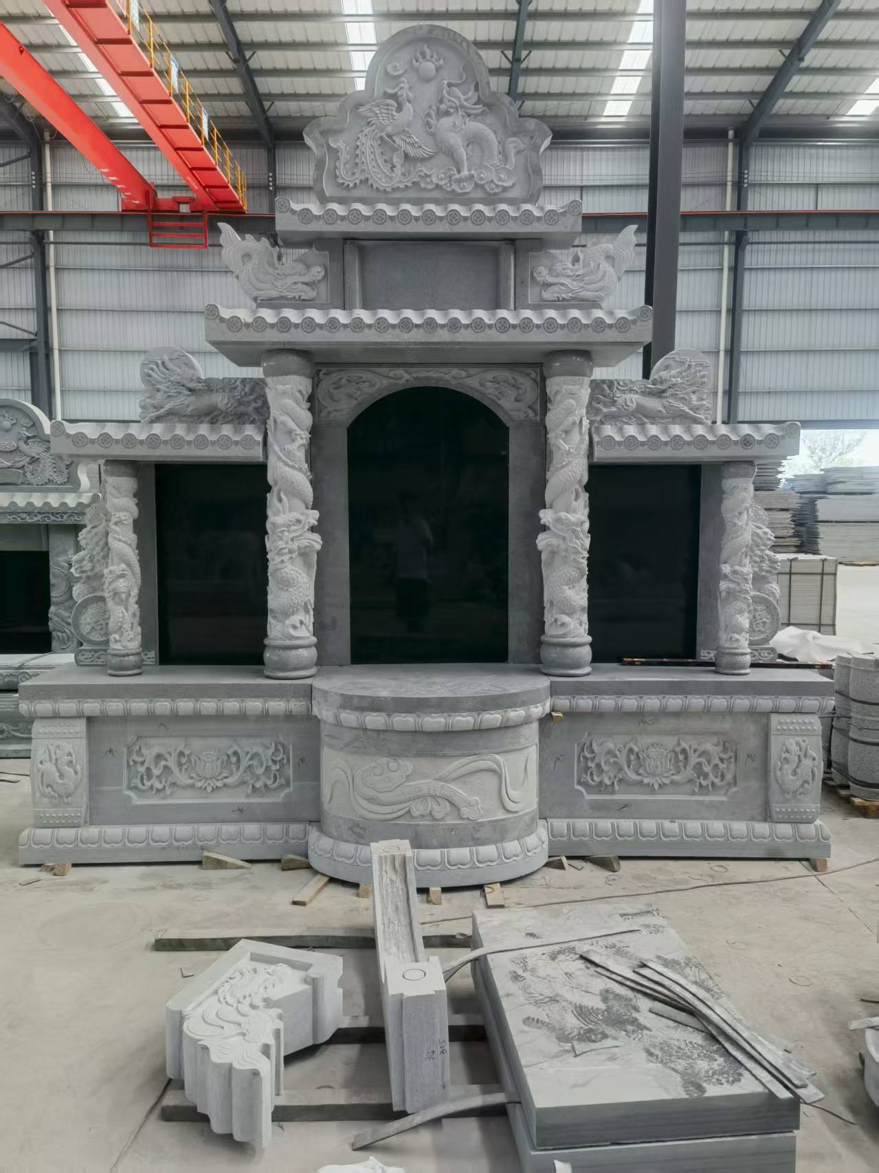 青岛 芝麻灰高档墓碑，土墓，可定制