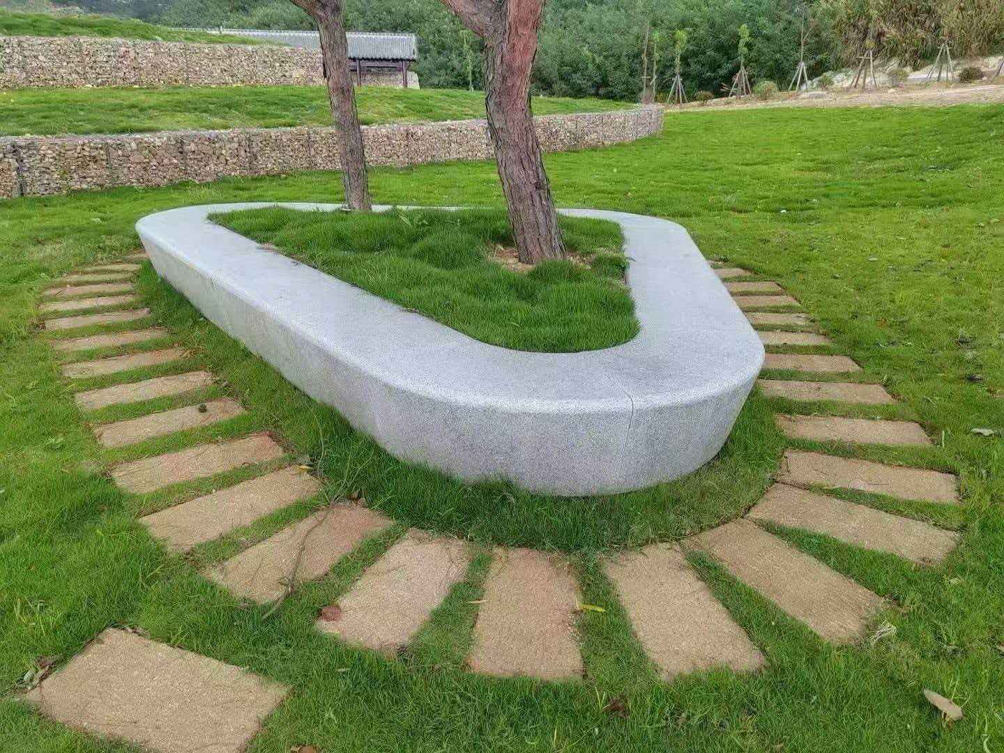 青岛 芝麻白光面整石坐凳